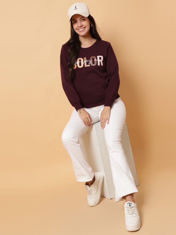 God’s Club Women Printed Wine Winter Sweatshirt