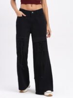 God’s Club Women Wide Leg High Rise Black Stretchable Jeans - Image 2