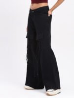 God’s Club Women Wide Leg High Rise Black Stretchable Jeans - Image 3