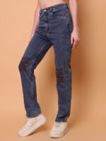 God’s Club Women Slim Straight Fit Acid Medium Blue Stretchable Jeans - Image 3