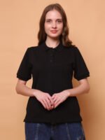 God’s Club Women Regular Fit Solid Black T-shirt - Image 2