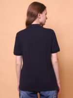 God’s Club Women Regular Fit Solid Navy T-shirt - Image 4