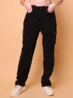 God’s Club Women Cargo Straight Fit Z Black Stretchable Jeans - Image 2