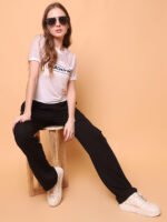 God’s Club Women Cargo Fit High Rise Black Trousers Pants