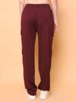 God’s Club Women Cargo Fit High Rise Wine Trousers Pants - Image 4
