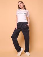 God’s Club Women Cargo Fit High Rise Grey Trousers Pants