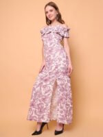 God’s Club Women Lilac Off Shoulder Printed Dress - Image 3