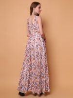 God’s Club Women Orange and Purple Feather Printed Dress - Image 2