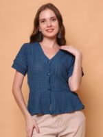 God’s Club Women Solid Teal Top - Image 2