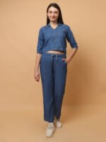 God’s Club Women Solid Medium Blue Co-Ord Set - Image 4