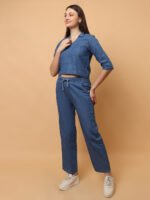 God’s Club Women Solid Medium Blue Co-Ord Set - Image 2
