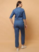 God’s Club Women Solid Medium Blue Co-Ord Set - Image 3