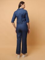 God’s Club Women Solid Dark Blue Co-Ord Set - Image 4