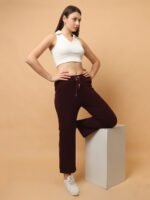 God’s Club Women Cargo Fit High Rise Wine Trousers Pants