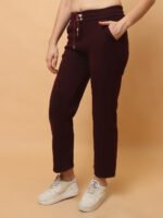 God’s Club Women Cargo Fit High Rise Wine Trousers Pants - Image 3