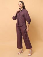 God’s Club Women Solid Chocolate Brown Co-Ord Set - Image 2