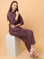 God’s Club Women Solid Chocolate Brown Co-Ord Set - Image 4