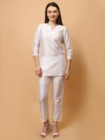 God’s Club Women Solid White Co-Ord Set
