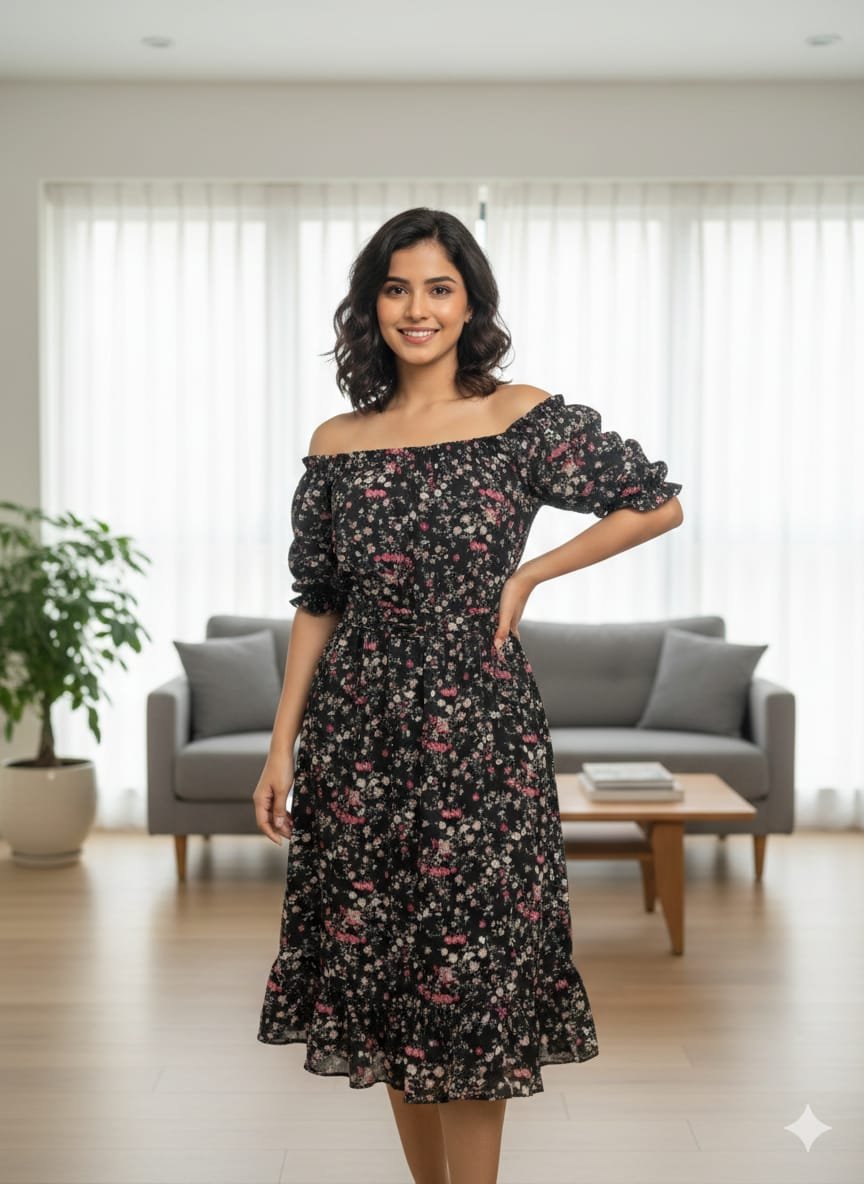 GC-5060-BLACK God’s Club Women Black Dress - Image 1