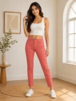 God’s Club Women Slim Fit Fit High Rise Orange Stretchable Jeans