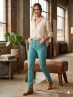 God’s Club Women Slim Fit Fit High Rise Mint Green Stretchable Jeans